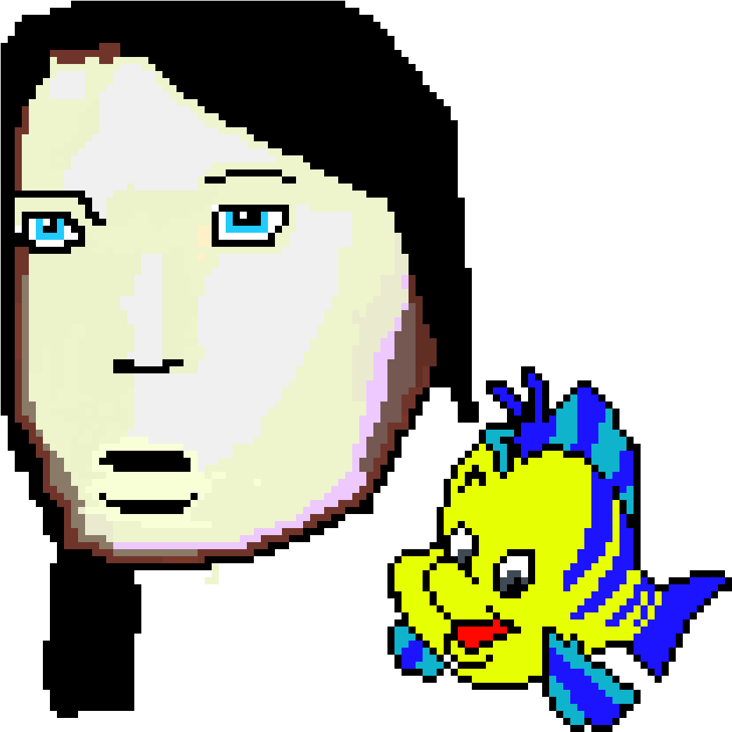 Pixelated Portraitwith Flounder PNG image