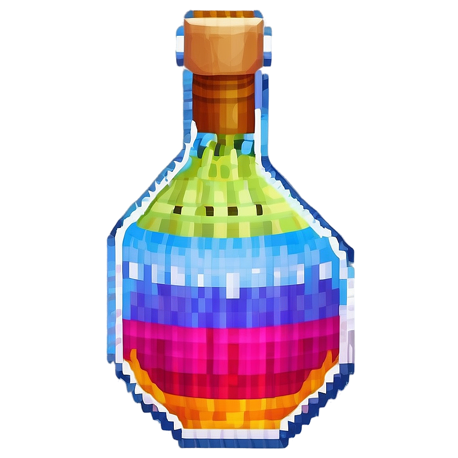 Pixelated Potion Bottle Png Iat PNG image