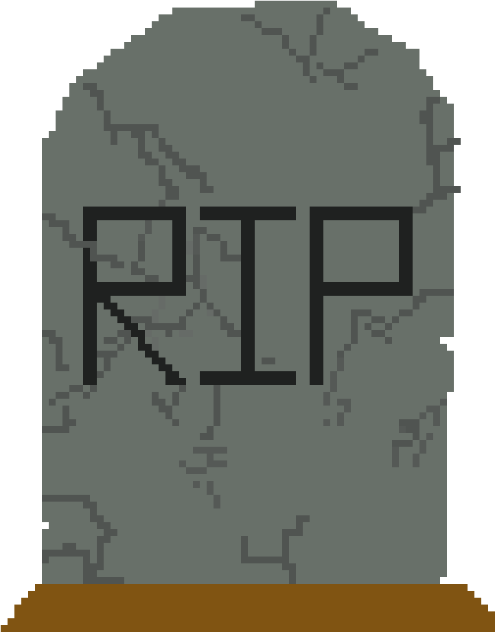 Pixelated R I P Gravestone PNG image