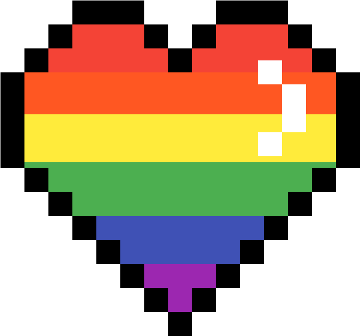 Pixelated Rainbow Heart PNG image