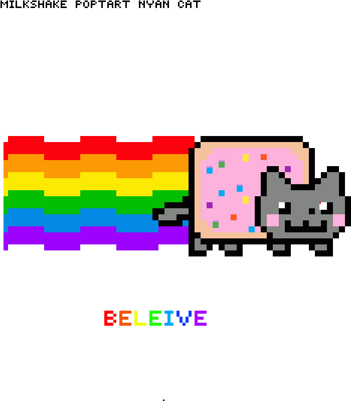 Pixelated Rainbow Nyan Cat PNG image