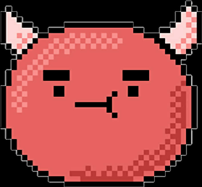 Pixelated Red Devil Emoji PNG image