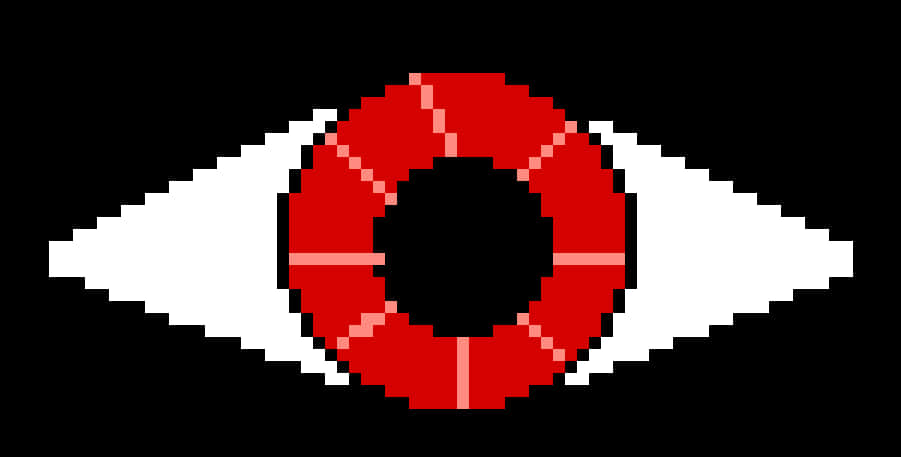 Pixelated Red Eye Graphic PNG image