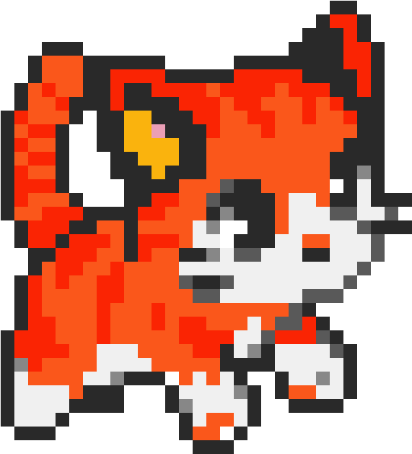 Pixelated Red Fox Art PNG image