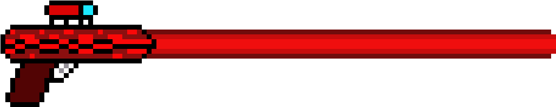 Pixelated Red Laser Gun PNG image