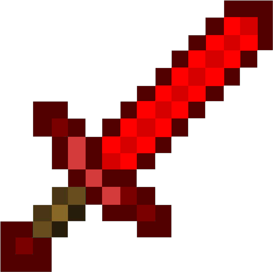 Pixelated Red Sword Graphic PNG image