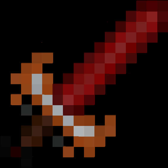 Pixelated Red Sword Minecraft PNG image