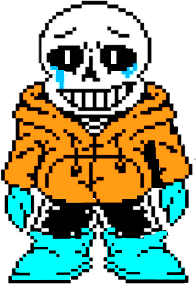 Pixelated Sans Crying PNG image