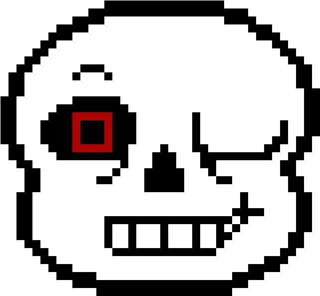 Pixelated Sans Undertale Face PNG image