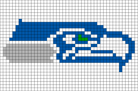 Pixelated Seahawks Logo PNG image