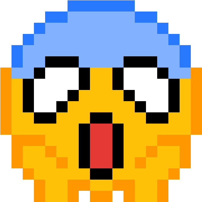 Pixelated Shocked Face Emoji PNG image