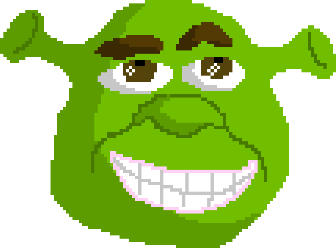 Pixelated Shrek Face Artwork PNG image
