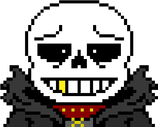 Pixelated Skeleton Character Smile PNG image