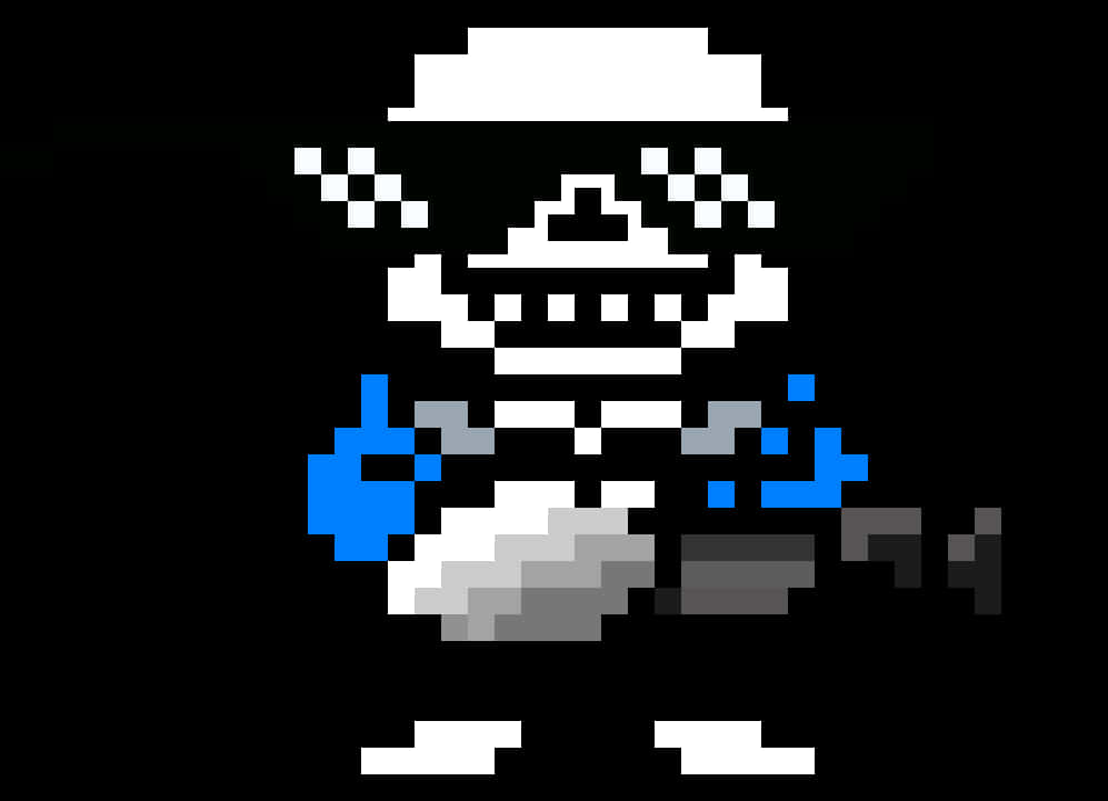Pixelated_ Skeleton_with_ Sunglasses PNG image