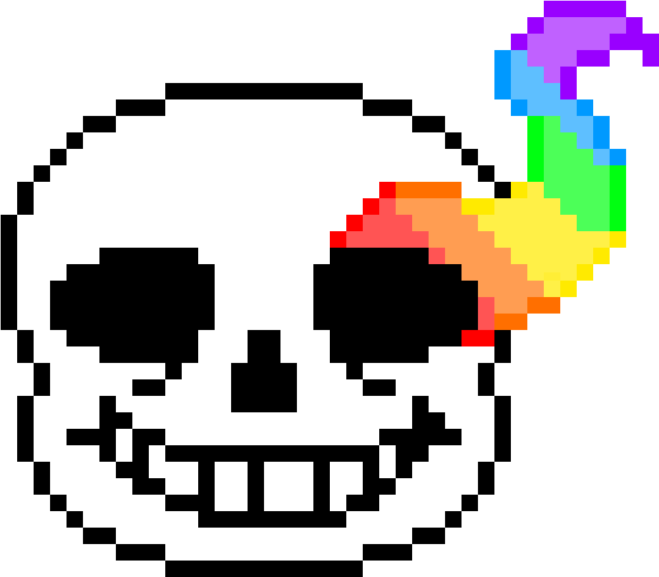 Pixelated_ Skull_with_ Colorful_ Eye PNG image