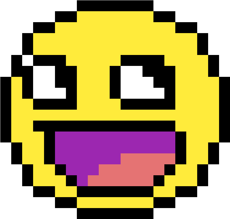 Pixelated Smiley Face Emoji PNG image