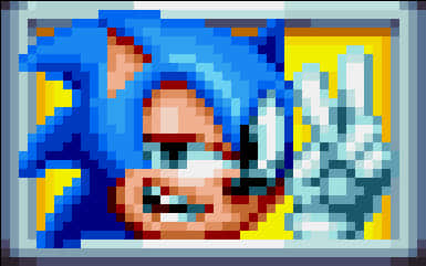 Pixelated Sonic Artwork PNG image