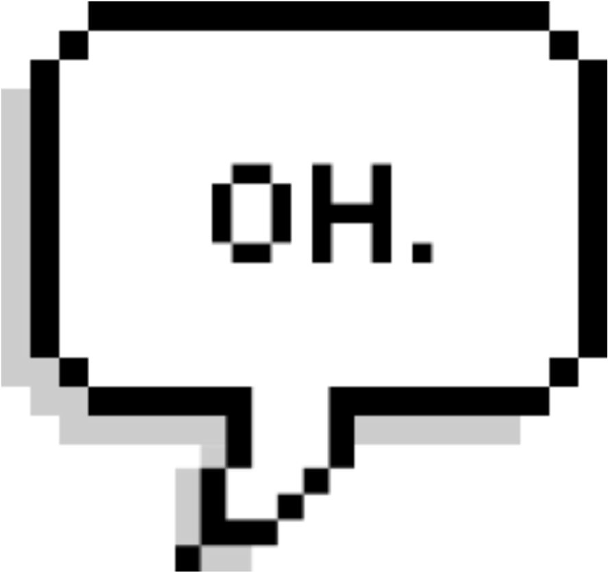 Pixelated Speech Bubble O H PNG image
