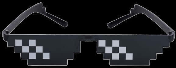 Pixelated Sunglasses M L G Style PNG image