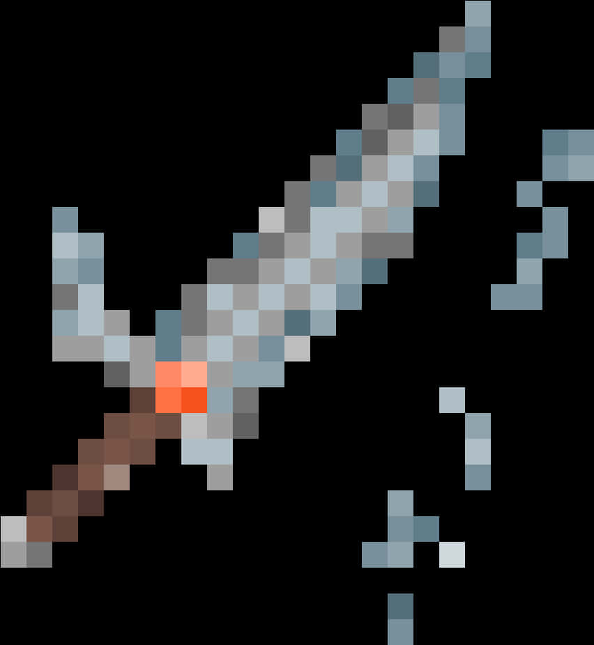 Pixelated Sword Graphic PNG image