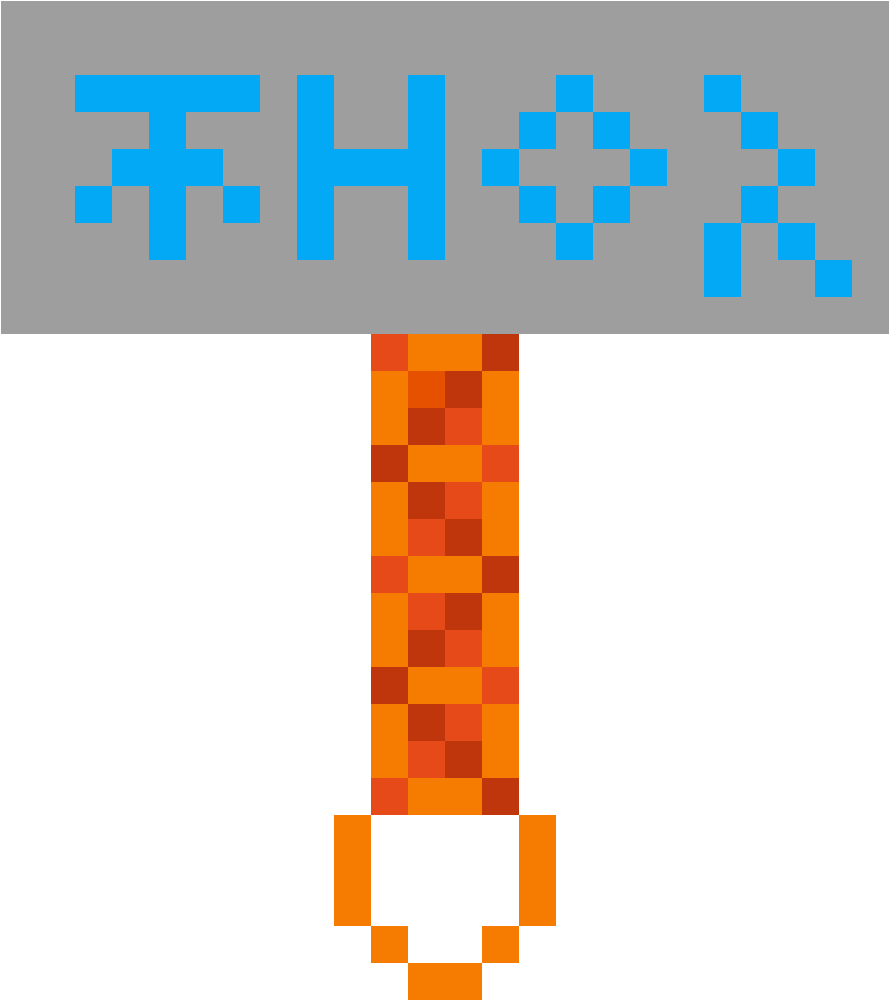 Pixelated Thor Hammer PNG image