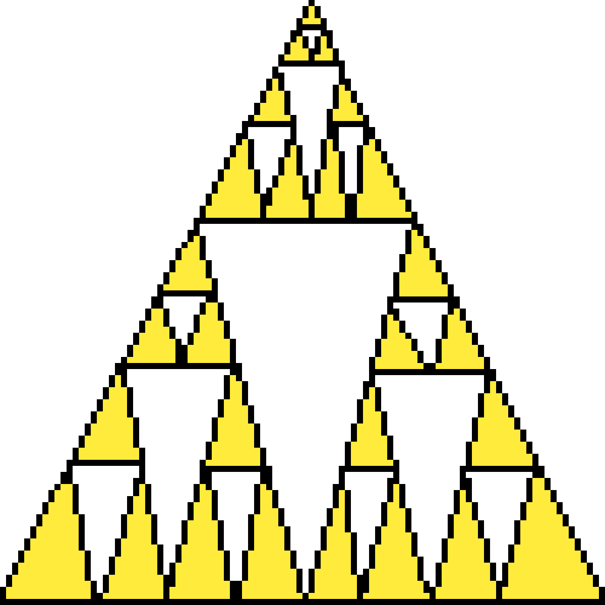 Pixelated Triforce Graphic PNG image