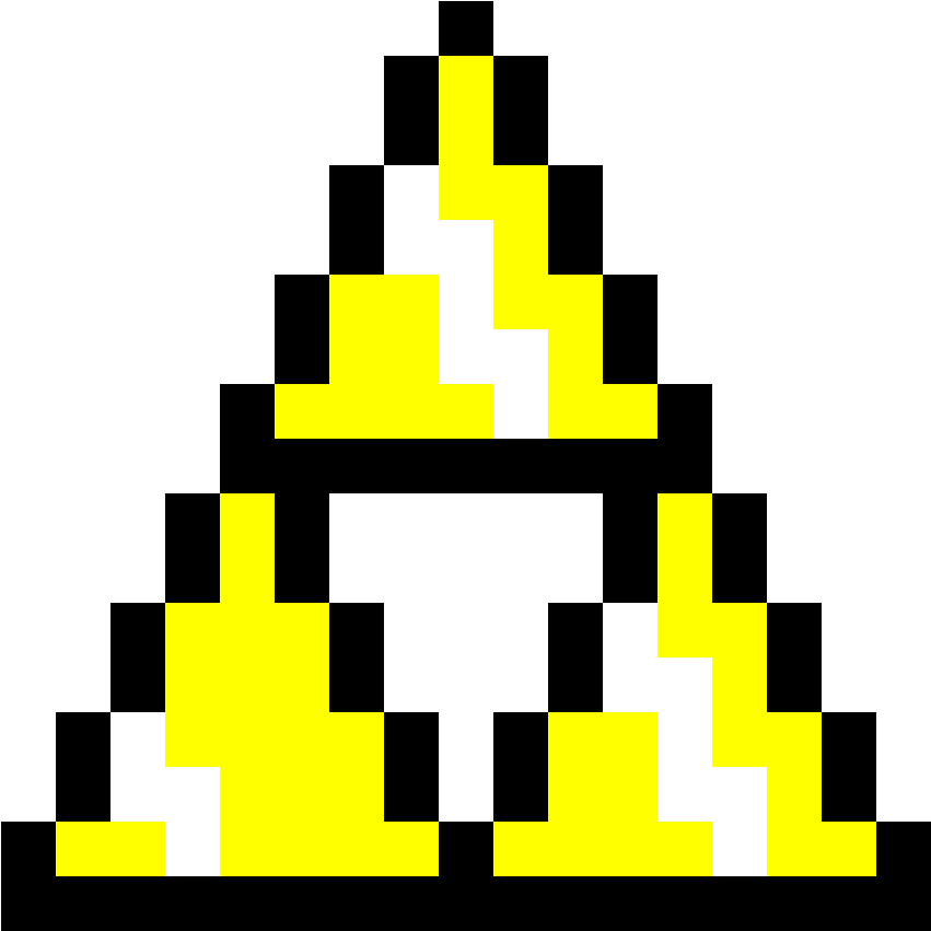 Pixelated Triforce Graphic PNG image