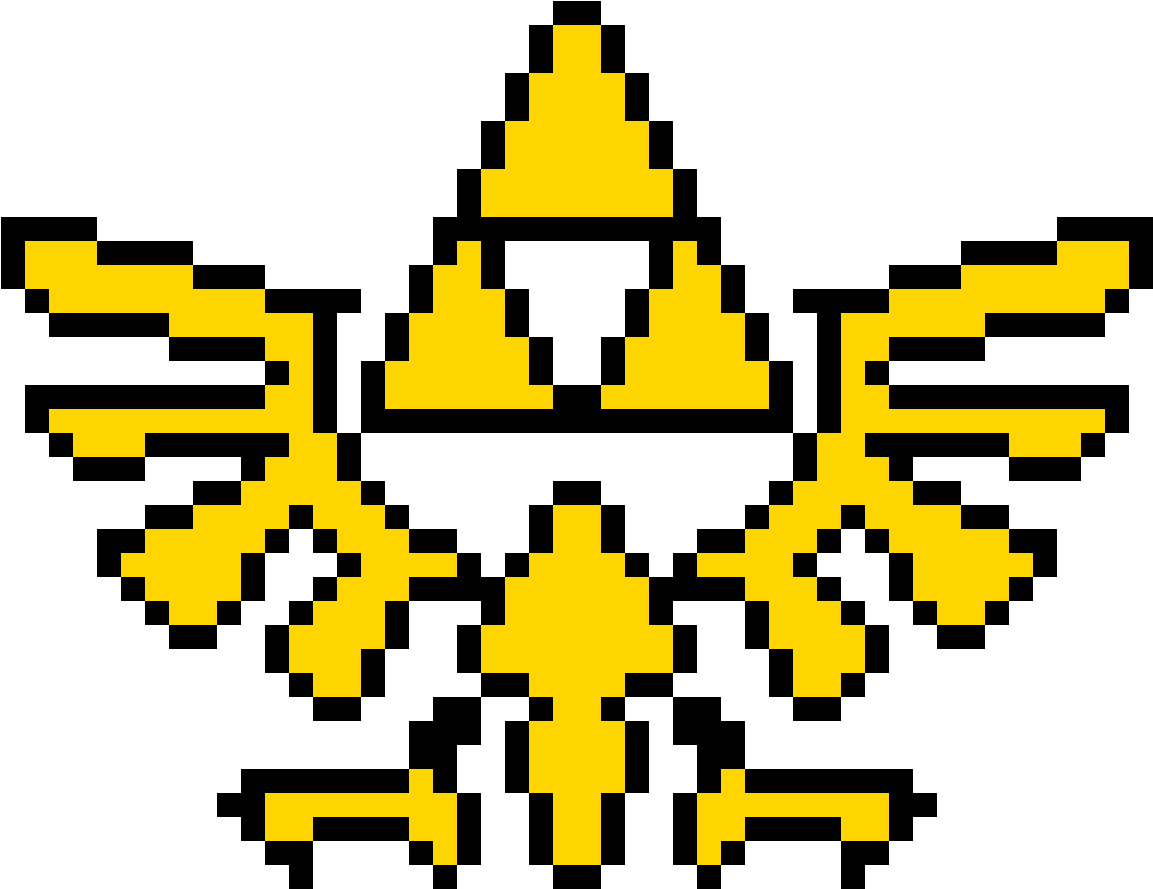 Pixelated Triforce Symbol PNG image