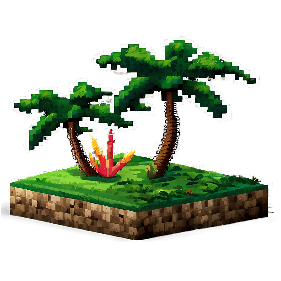 Pixelated Tropical Island Png 7 PNG image