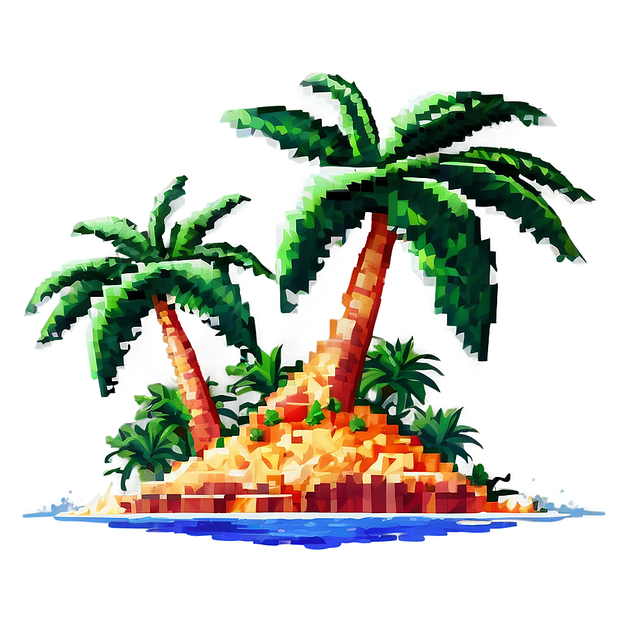 Pixelated Tropical Island Png Cag PNG image