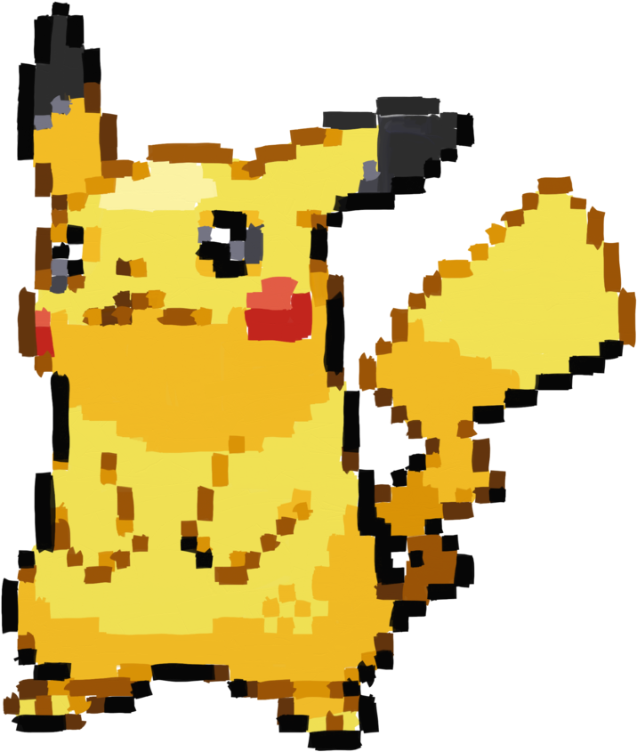 Pixelated Yellow Creature Art.png PNG image