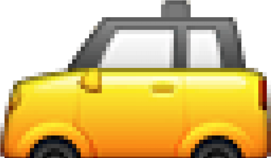 Pixelated Yellow Taxi Cab PNG image