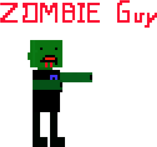 Pixelated Zombie Character PNG image