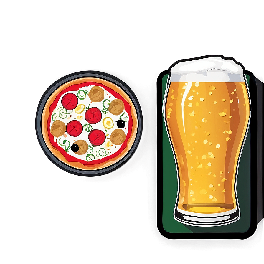 Pizza And Beer Vector Graphic Png 06262024 PNG image