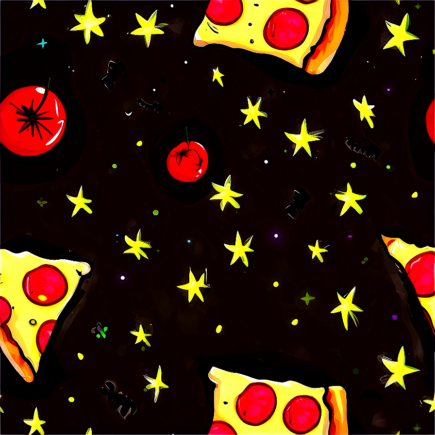 Pizza Cartoon Under The Stars Png Ive PNG image