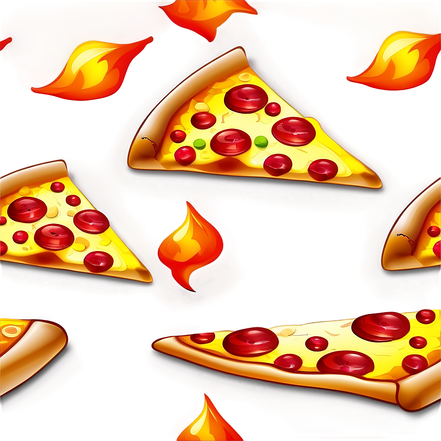 Pizza Cartoon With Flames Png 06272024 PNG image