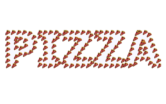 Pizza Word Art Slice Pattern PNG image