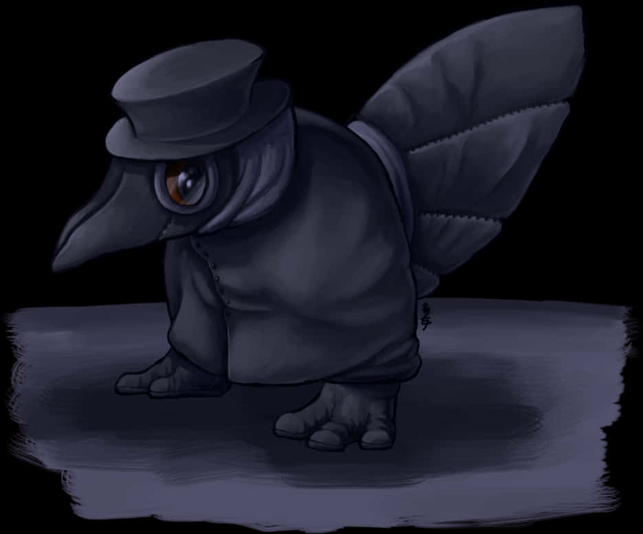 Plague Doctor Bird Cartoon PNG image