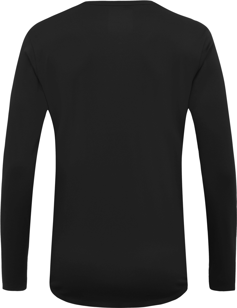 Plain Black Long Sleeve Shirt Rear View PNG image