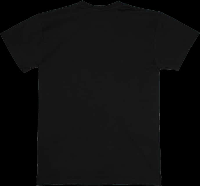 Plain Black T Shirt Back View PNG image