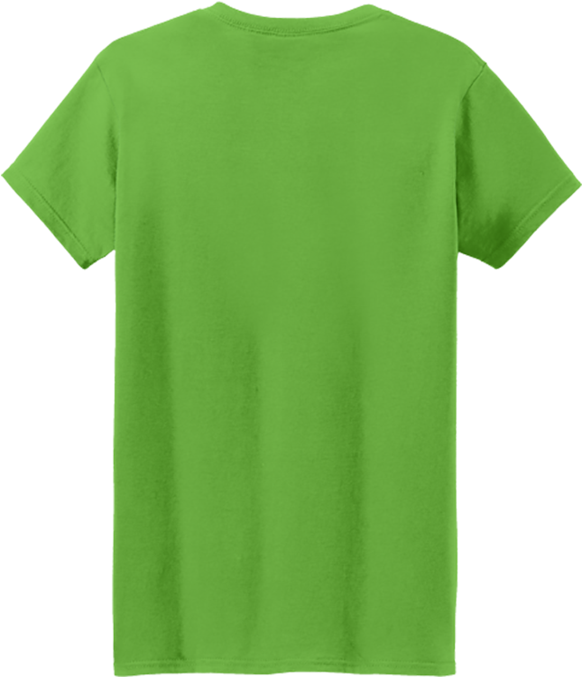 Plain Green T Shirt Back View PNG image