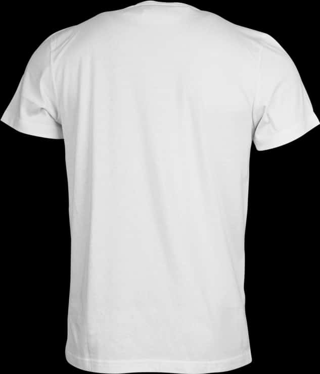 Plain White T Shirt Back View PNG image