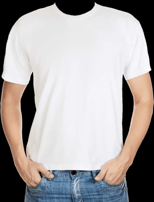 Plain White T Shirt Model PNG image