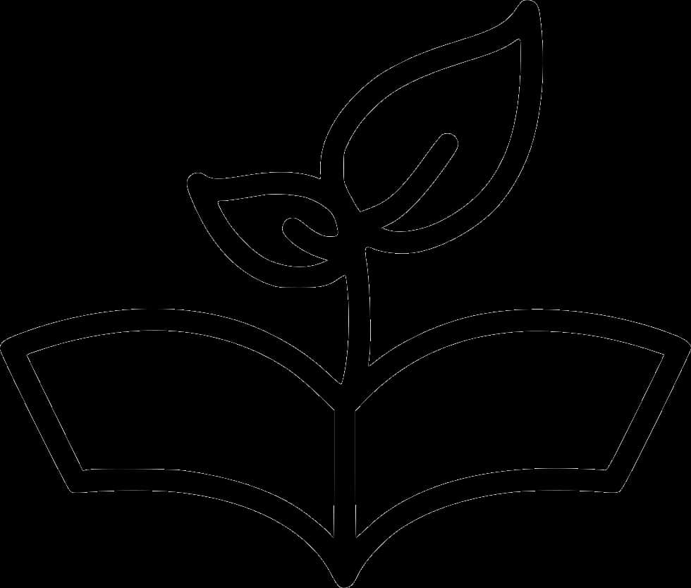 Plant Growing From Book Line Art PNG image