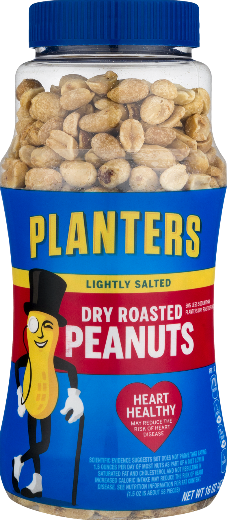 Planters Lightly Salted Dry Roasted Peanuts Product Image PNG image