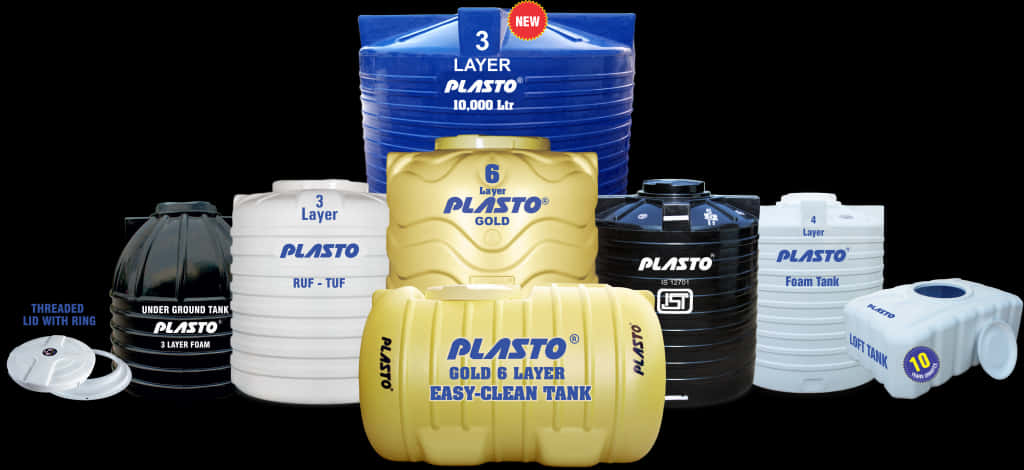 Plasto Water Tank Collection PNG image