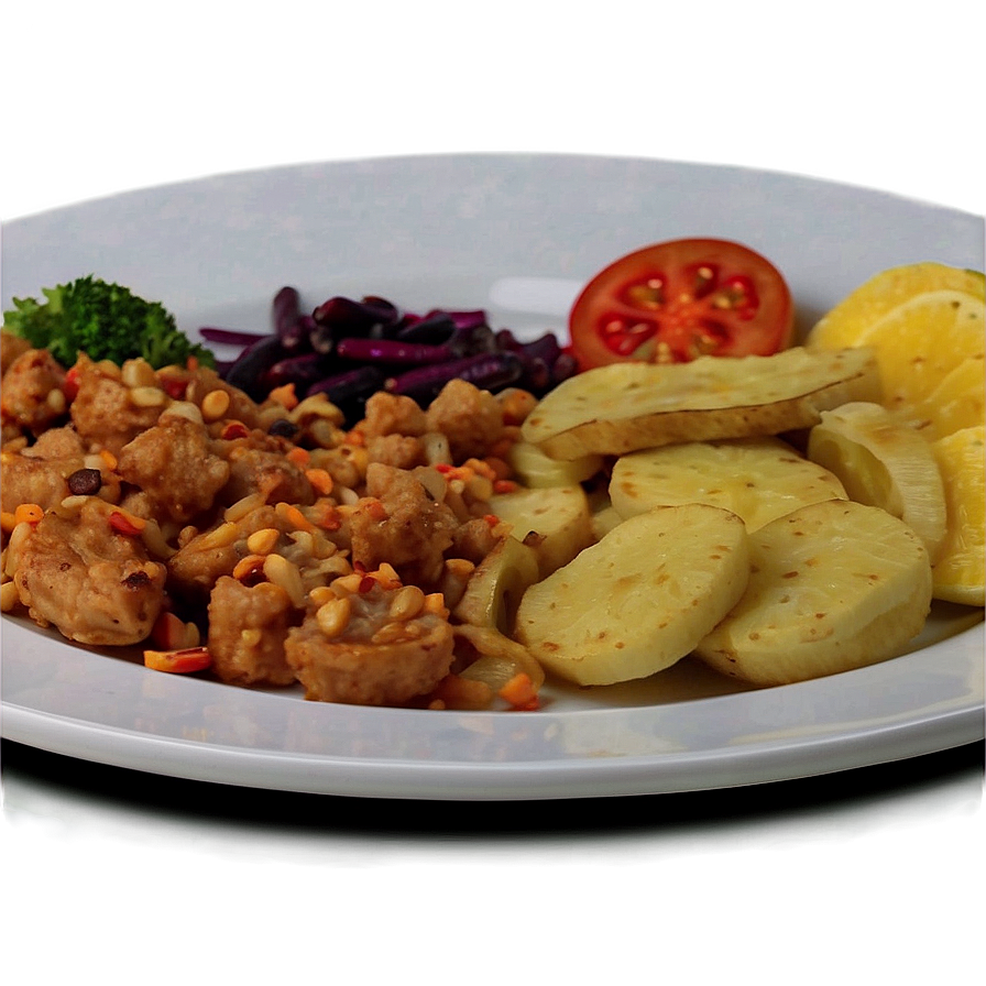 Plate Of Food For Dinner Png 4 PNG image