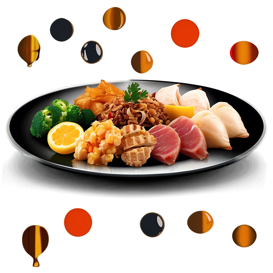 Plate Of Food In Buffet Png Woj7 PNG image