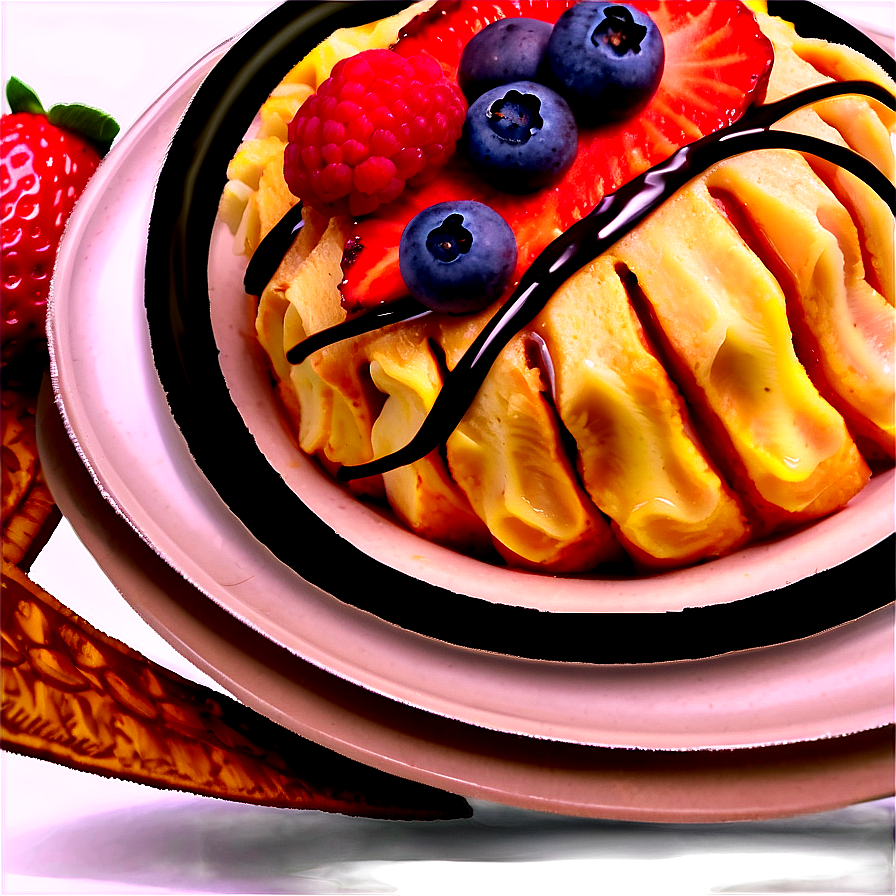 Plate Of Food With Dessert Png 06262024 PNG image