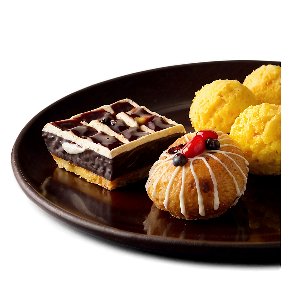 Plate Of Food With Dessert Png 06262024 PNG image